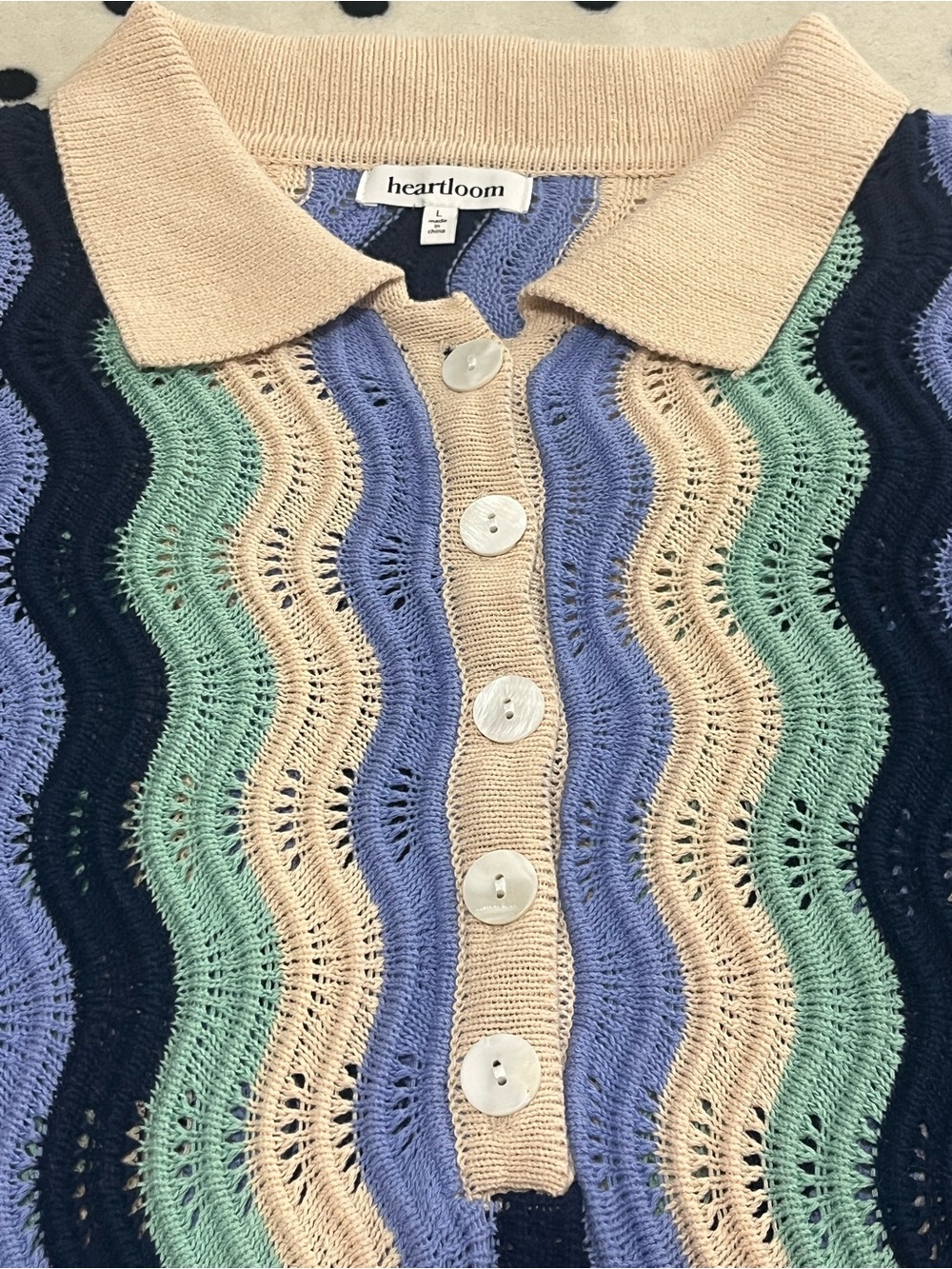 Heartloom Carlisle Crochet Knit Polo Dress Size L - Picture 4 of 9